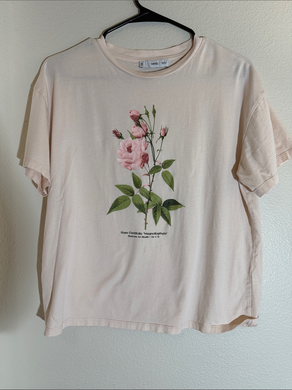 Mango Blush Pink Flower Print Tee